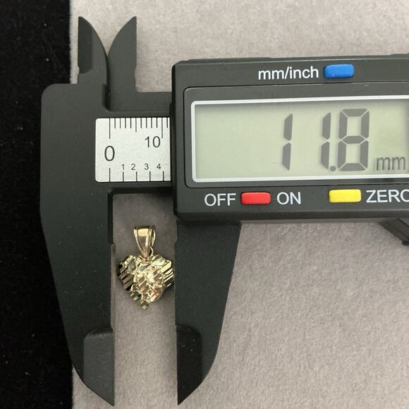 Solid 10k Gold Heart Nugget Pendant~NEW - Picture 10 of 10